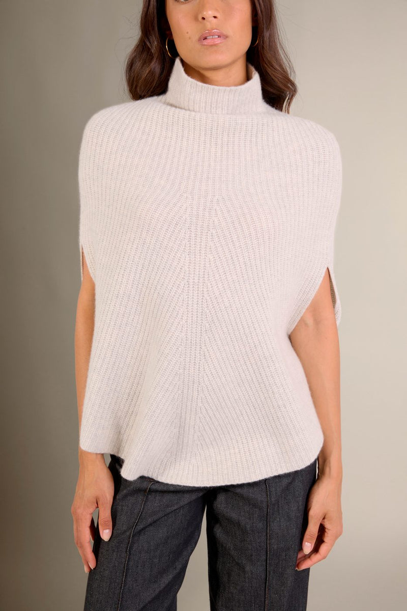 Cape Col Montant 6 Fils - Gache - Gris Perle Chiné