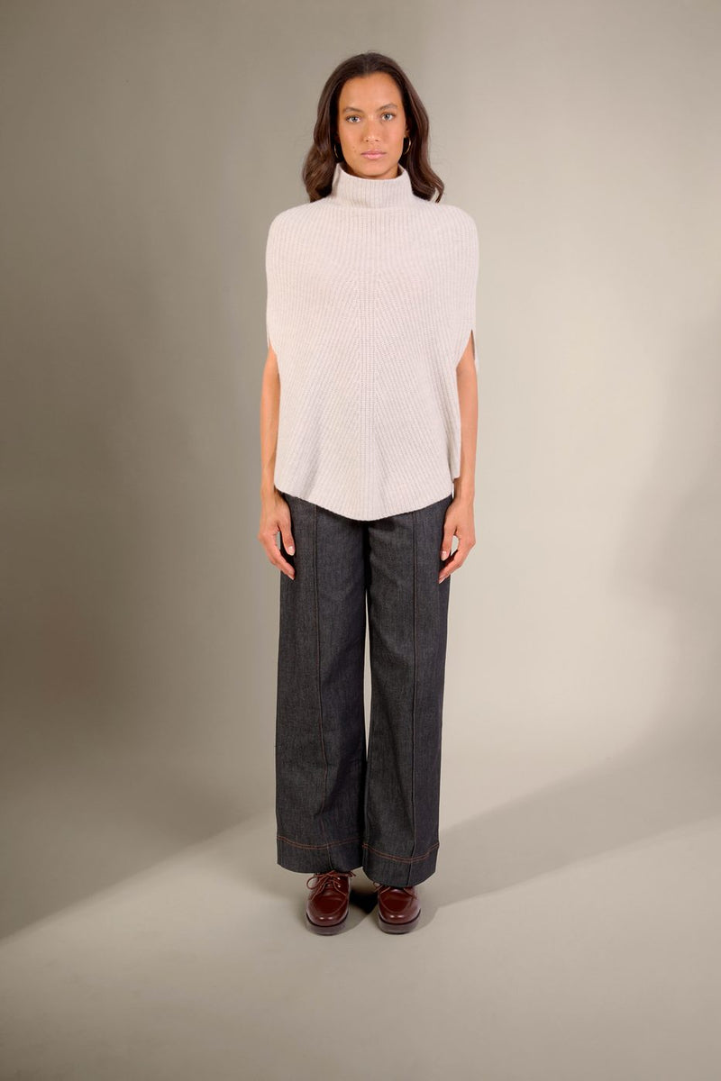 Cape Col Montant 6 Fils - Gache - Gris Perle Chiné