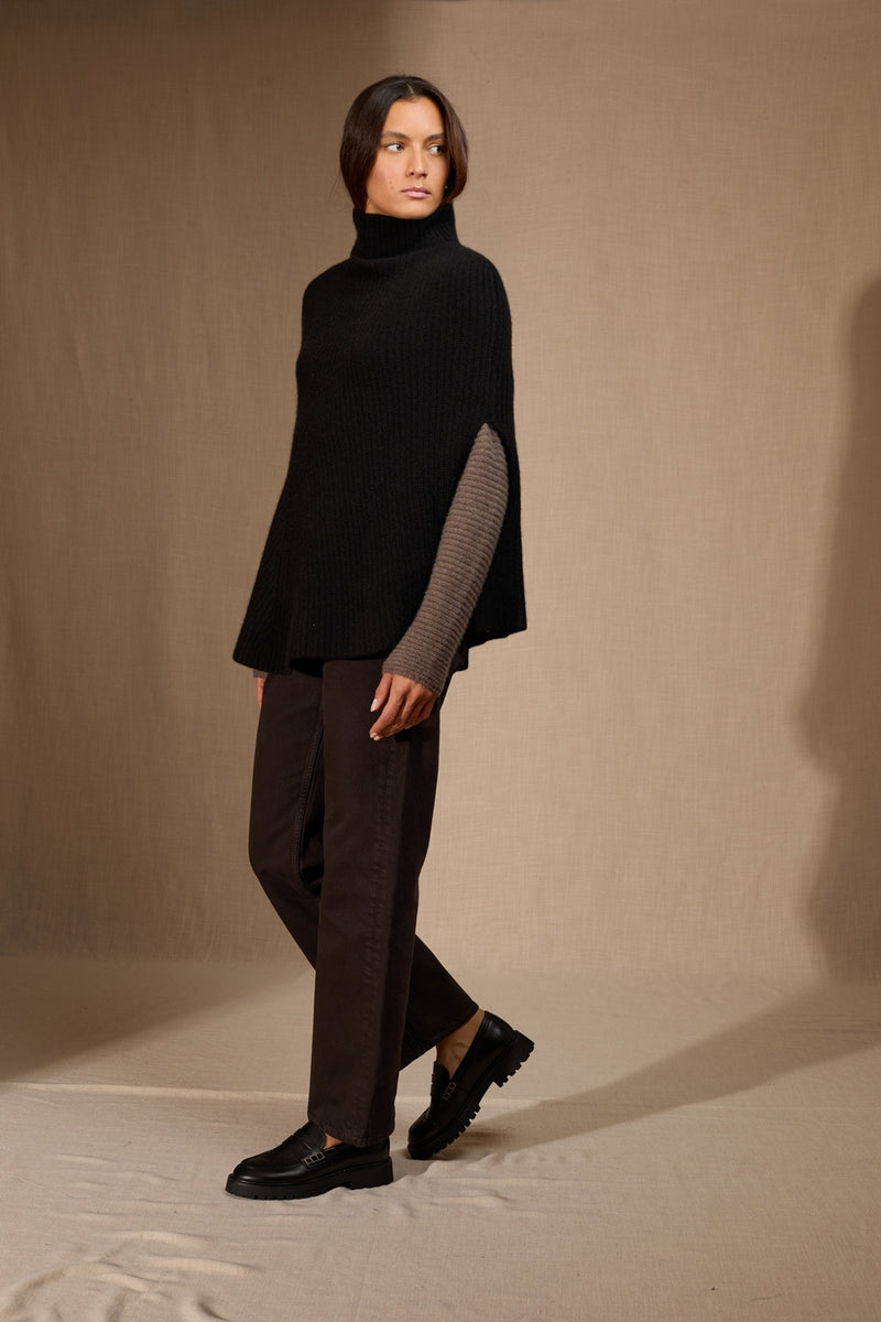 Cape Col Montant 6 Fils - Gache - Noir