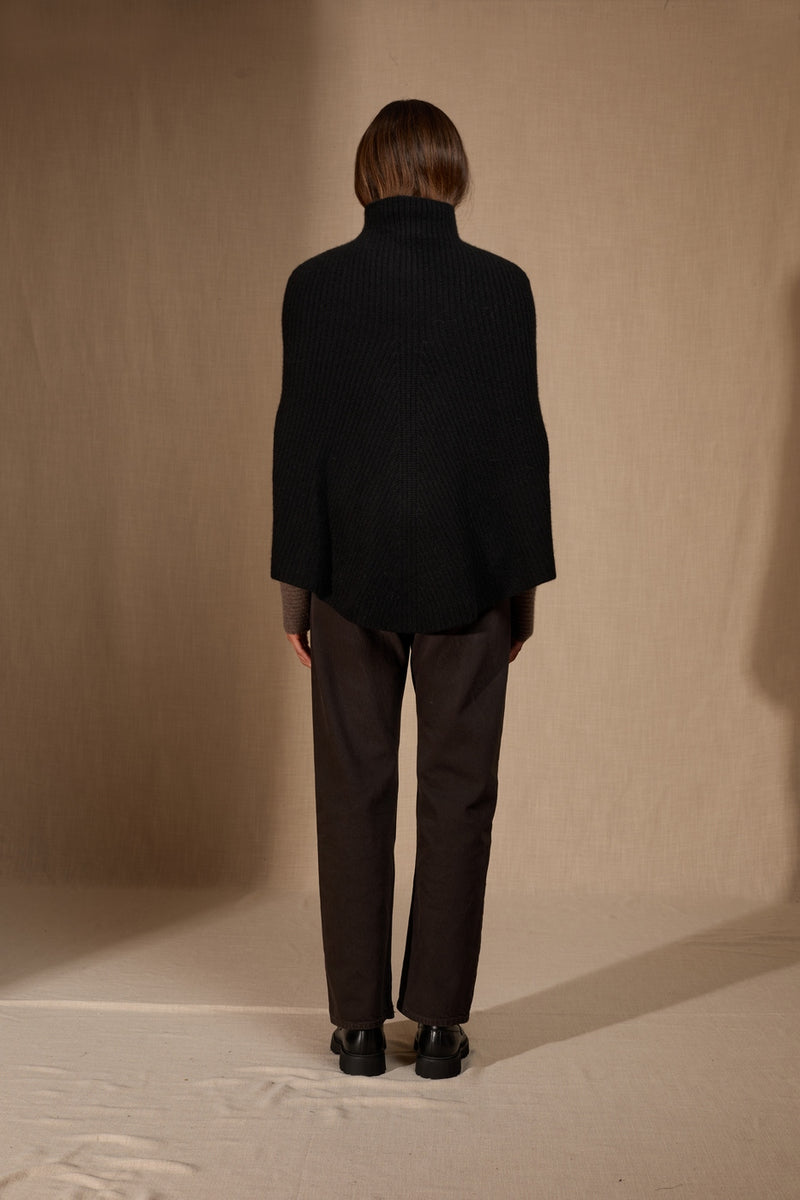 Cape Col Montant 6 Fils - Gache - Noir