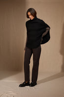 Cape Col Montant 6 Fils - Gache - Noir