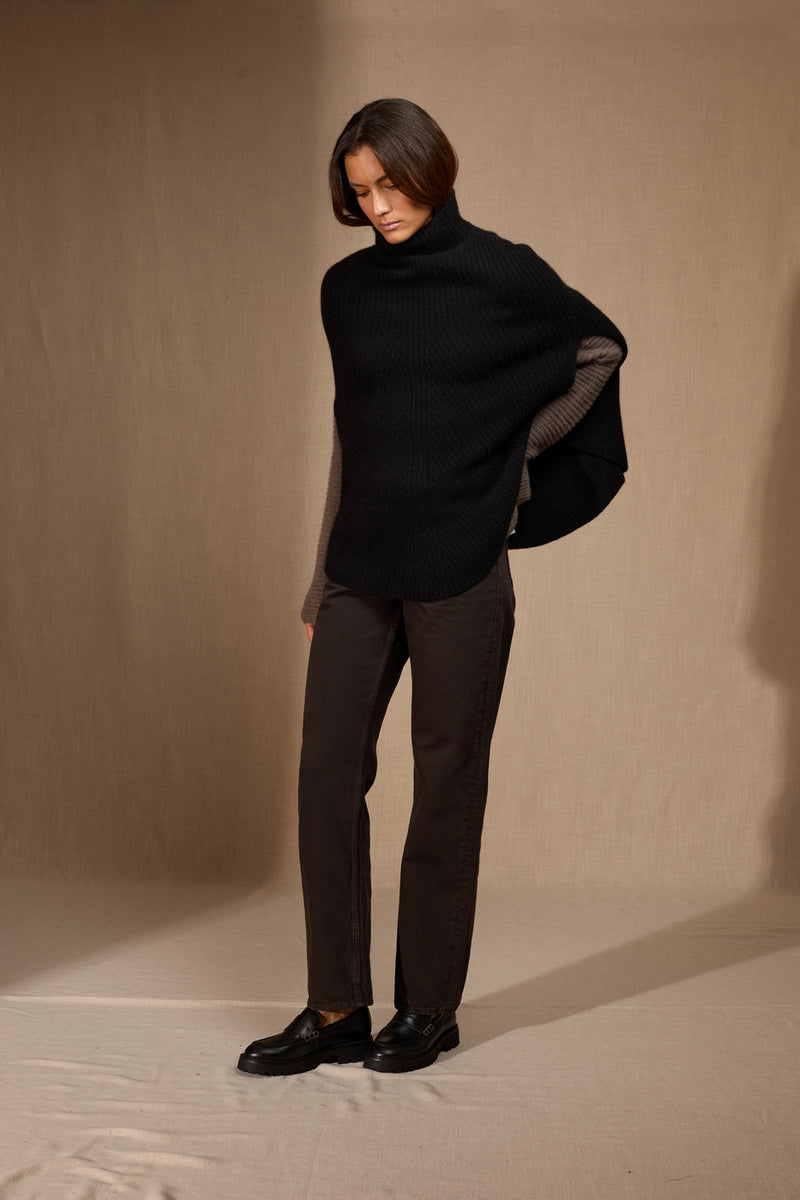 Cape Col Montant 6 Fils - Gache - Noir