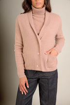 Veste Boutonnée Col Châle Lumiviel - Camel Chiné