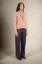 Veste Boutonnée Col Châle Lumiviel - Camel Chiné