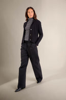 Veste Boutonnée Col Châle - Mila - Noir