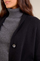 Veste Boutonnée Col Châle - Mila - Noir