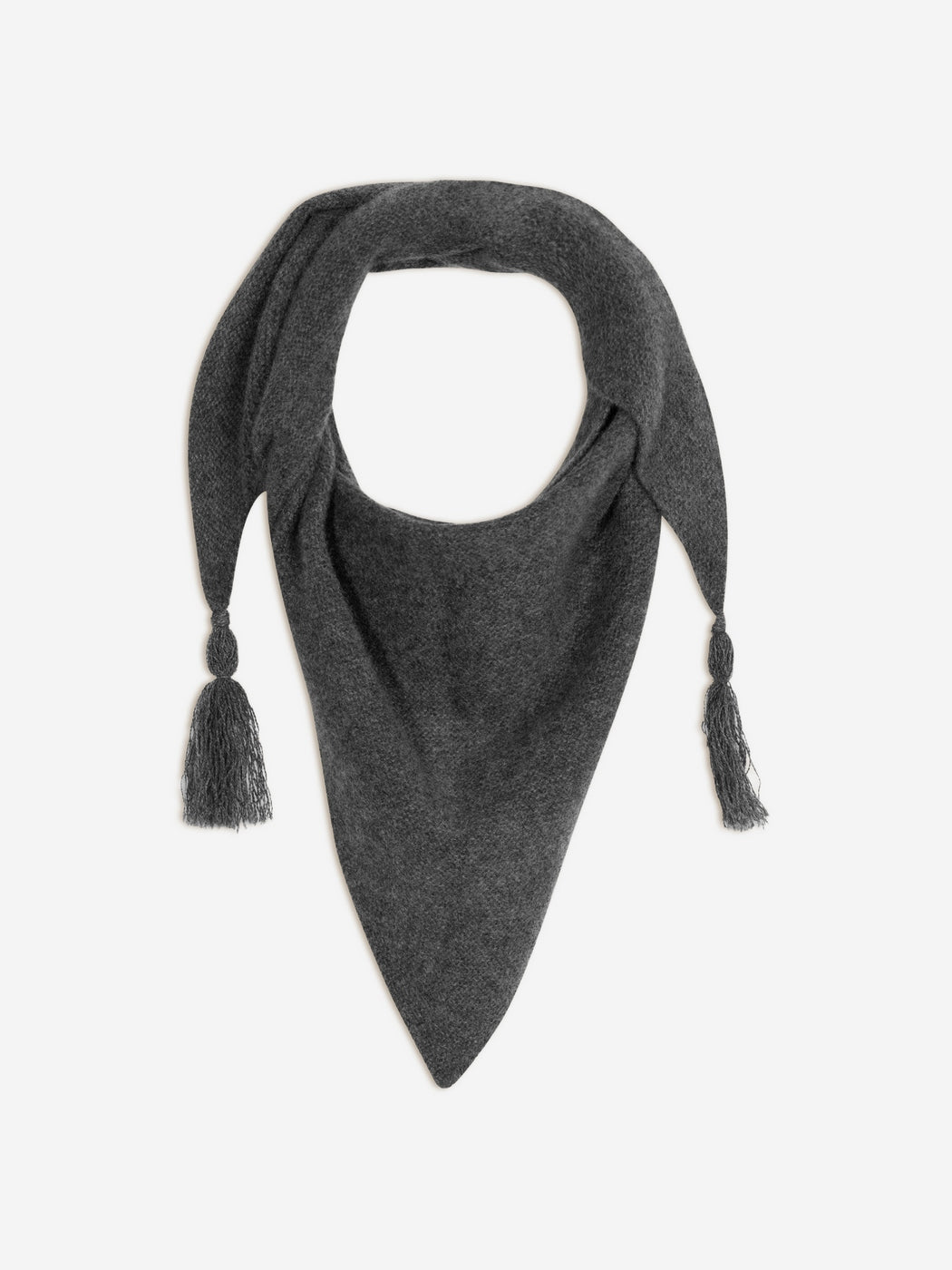 Écharpe Triangle Avec Franges 4 Fils Condeixa - Anthracite Chiné