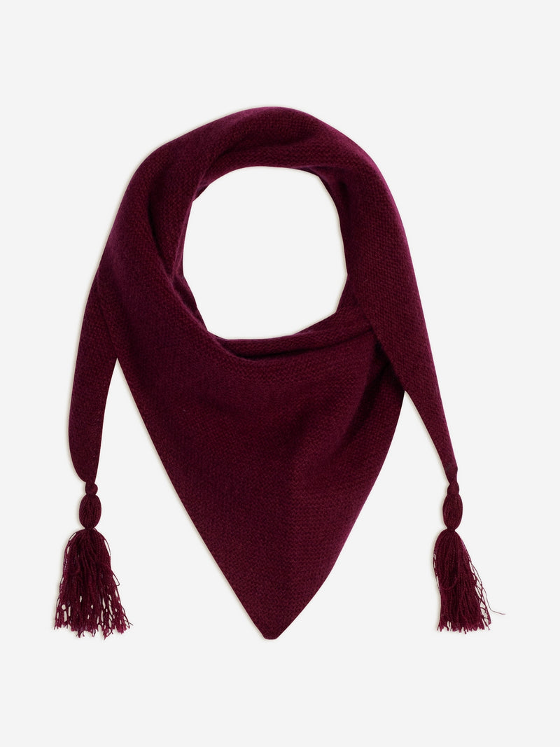 Écharpe Triangle Avec Franges 4 Fils - Condeixa - Bordeaux