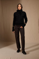 Écharpe Triangle Avec Franges 4 Fils - Condeixa - Noir