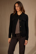Veste Boutonnée Col Chemise 6 Fils Friume - Noir