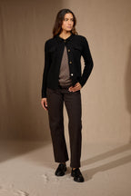 Veste Boutonnée Col Chemise 6 Fils Friume - Noir