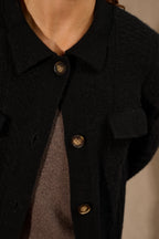 Veste Boutonnée Col Chemise 6 Fils Friume - Noir