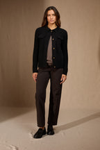 Veste Boutonnée Col Chemise 6 Fils Friume - Noir