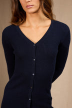 Robe Boutonnée Col V Maria - Marine