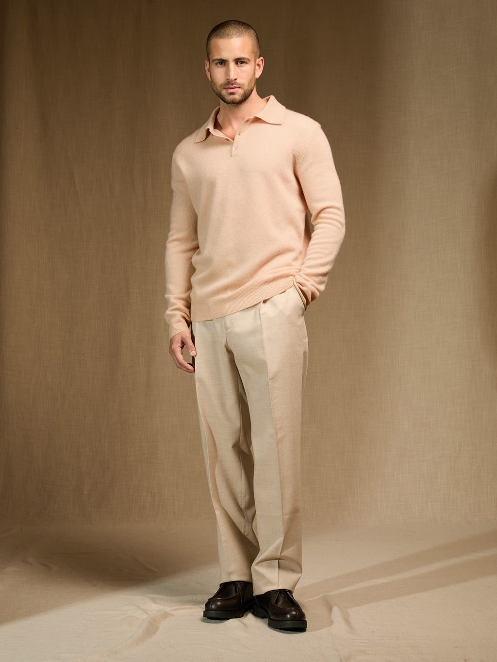 Polo Manches Longues Spencer - Beige