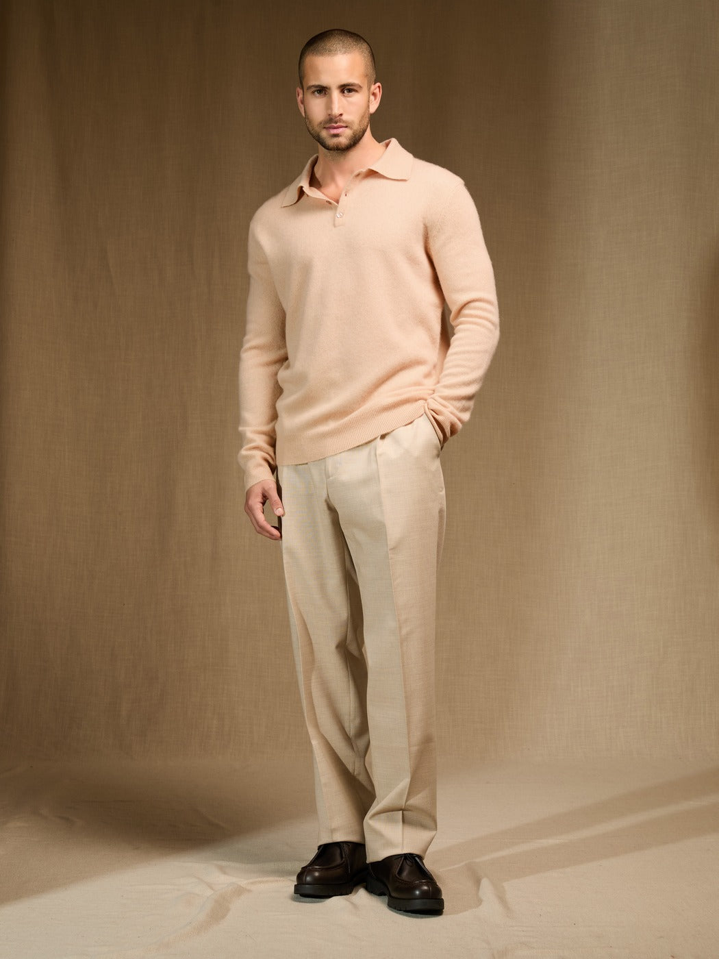 Polo Manches Longues Spencer - Beige