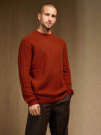 Round-Neck 4-Ply Jumper - Aksel - Paprika