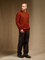 Round-Neck 4-Ply Jumper - Aksel - Paprika