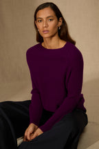 Jersey de Cuello Redondo 4 Hilos - Oceane - Ciruela