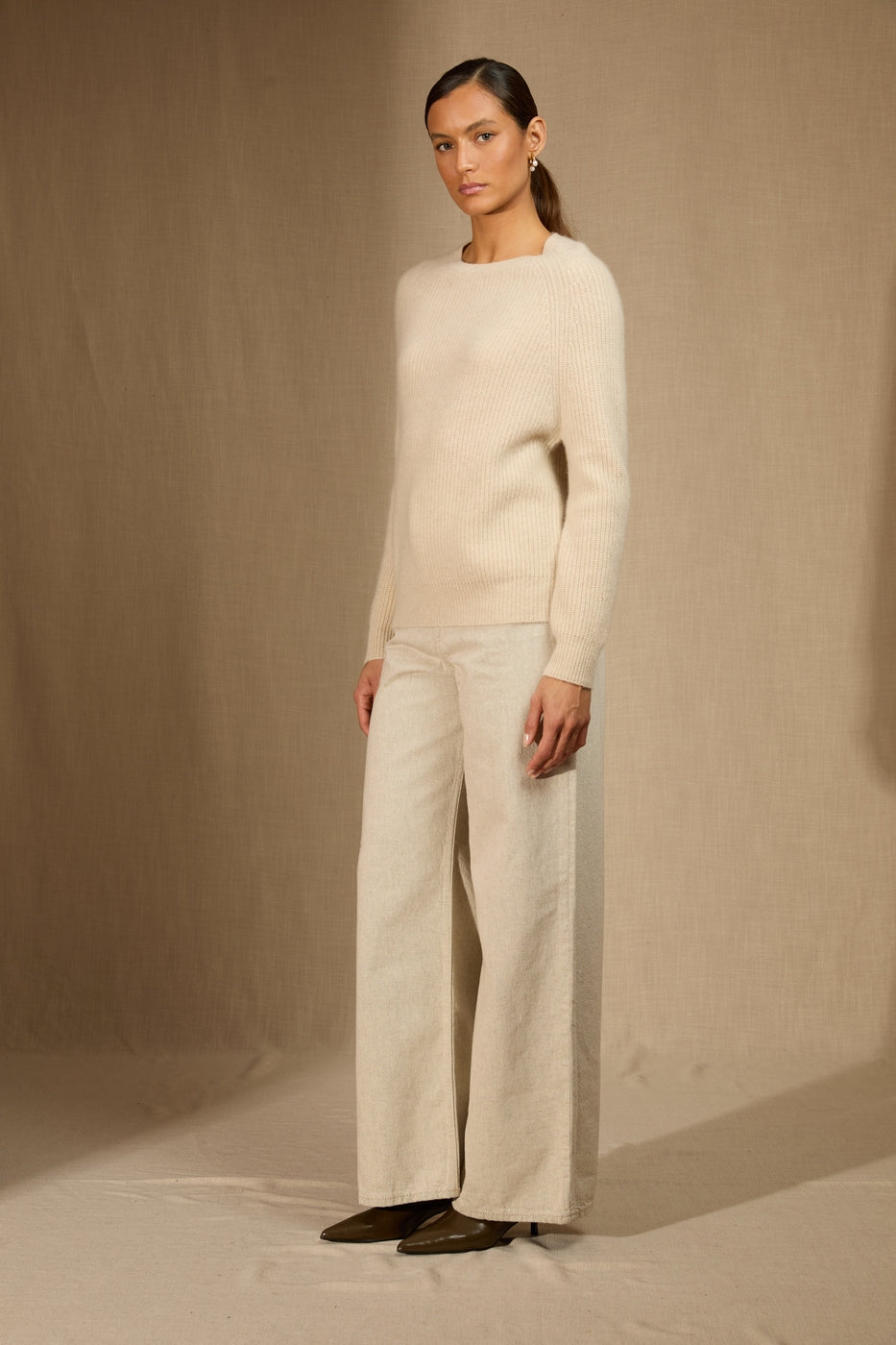Jersey de Cuello Redondo 4 Hilos - Oceane - Avoine