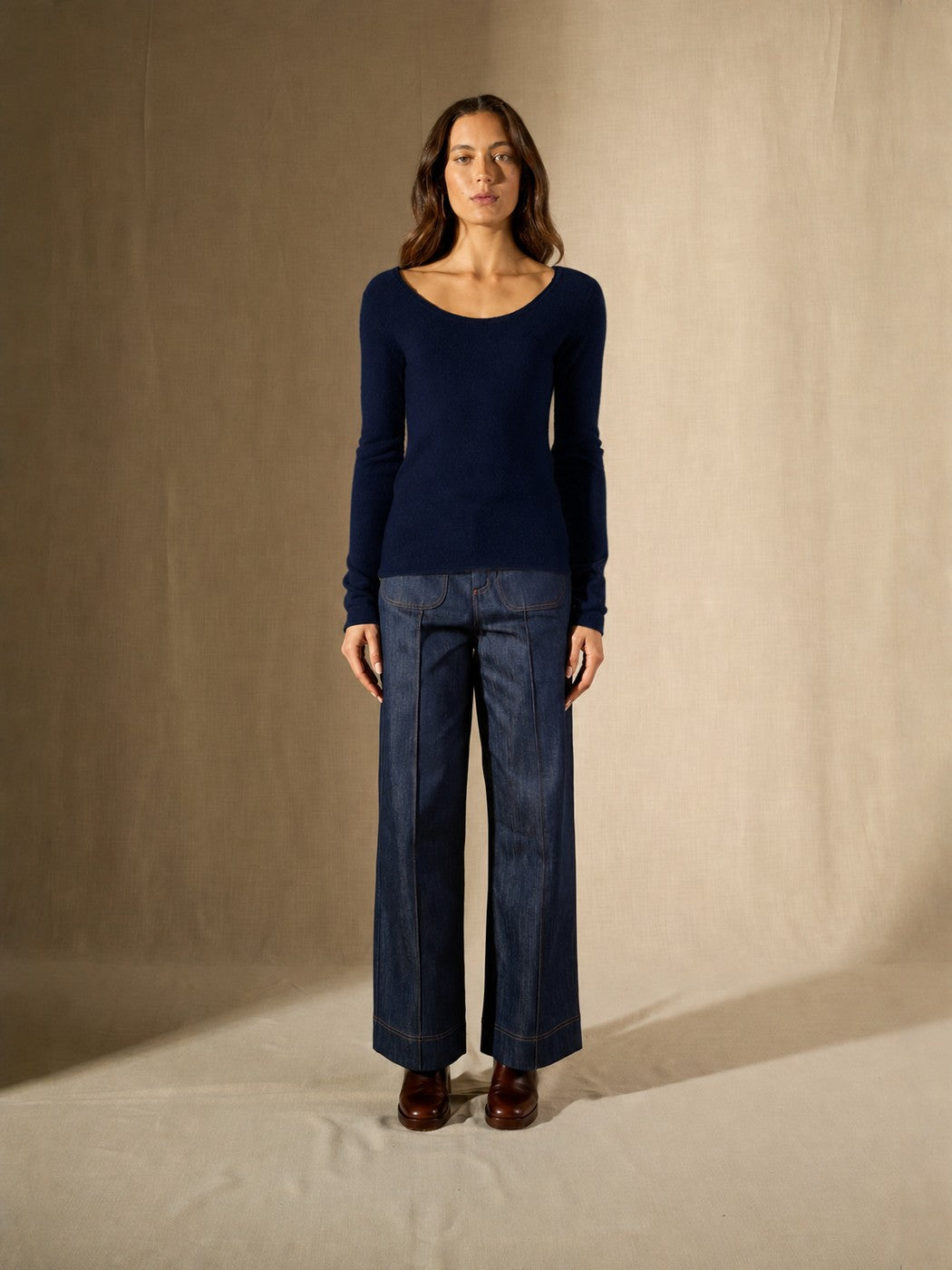 Pull Col Bateau Cylena - Marine