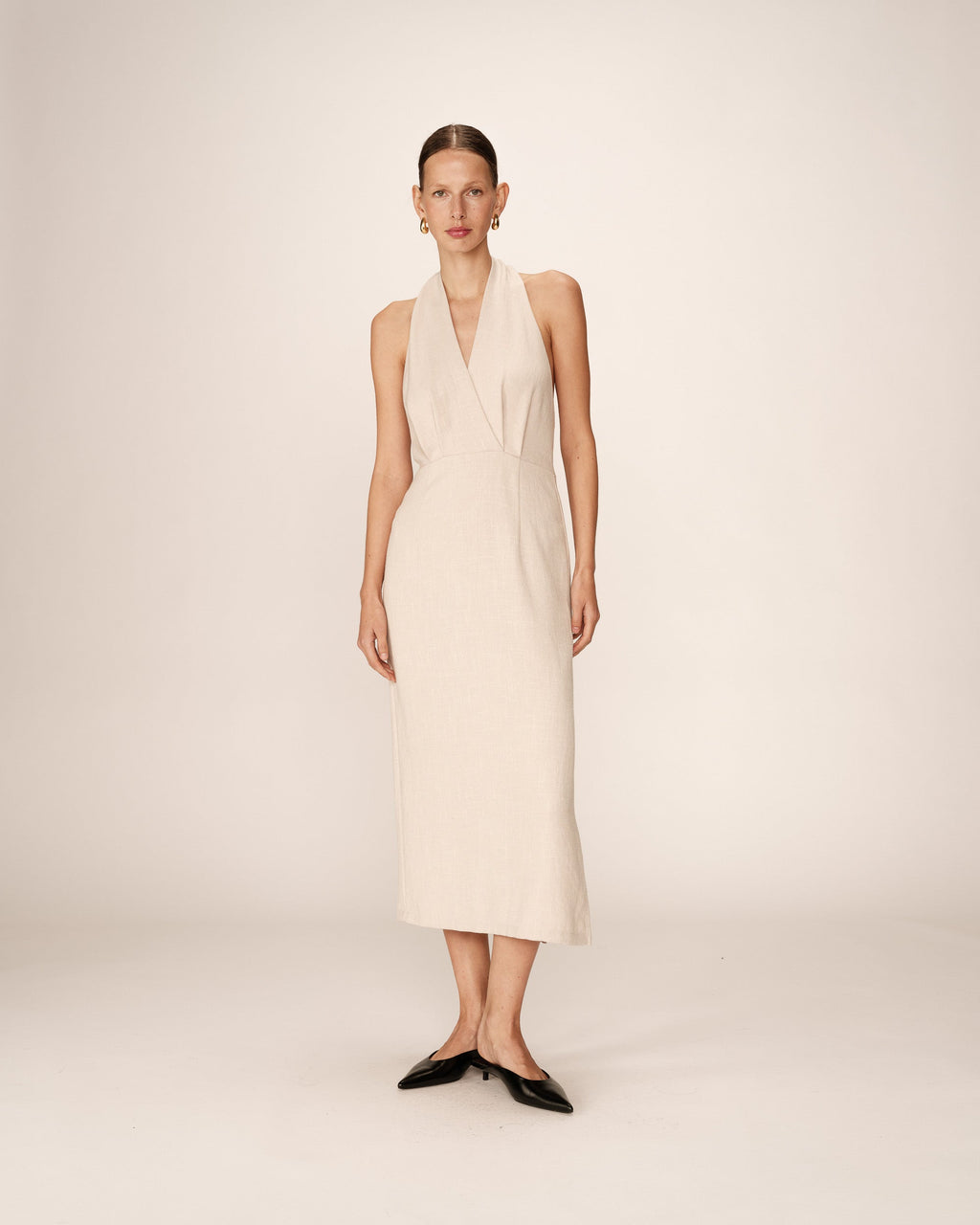 Perla Midi Dress - Beige