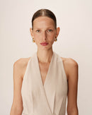 Vestido midi Perla - Beige