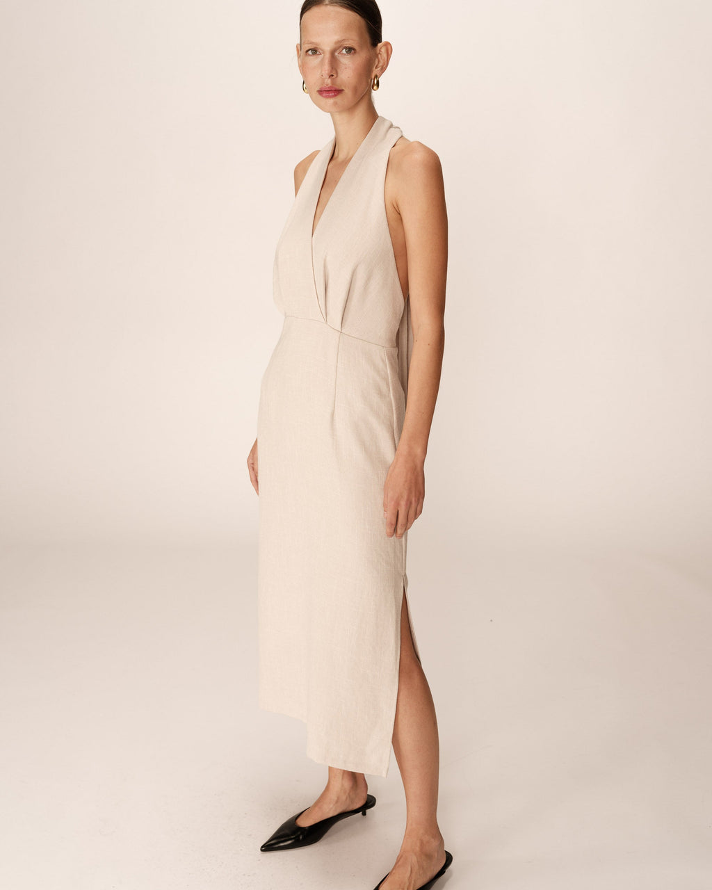 Perla Midi Dress - Beige