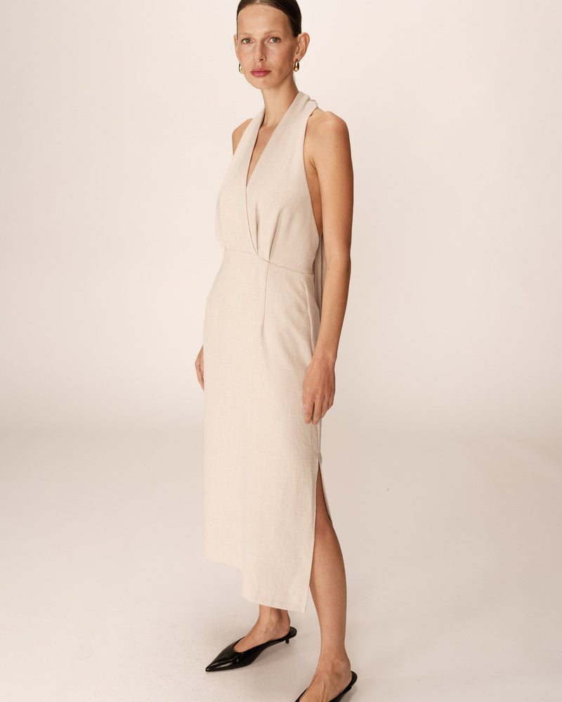 Vestido midi Perla - Beige