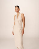 Vestido midi Perla - Beige