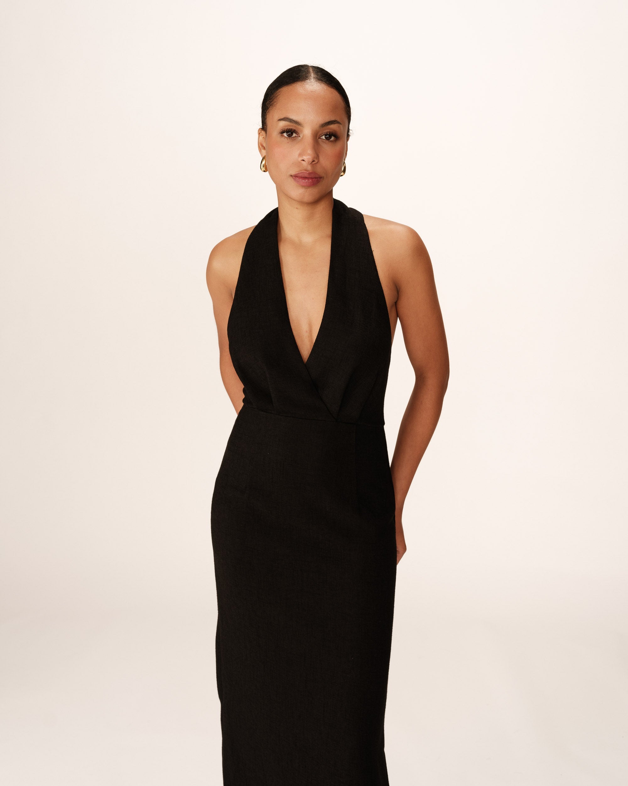 Perla Midi Dress - Black