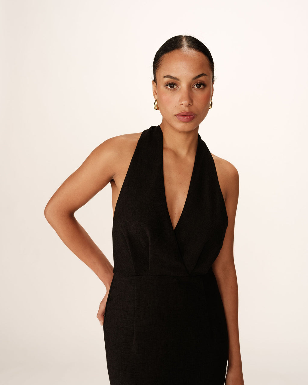 Perla Midi Dress - Black