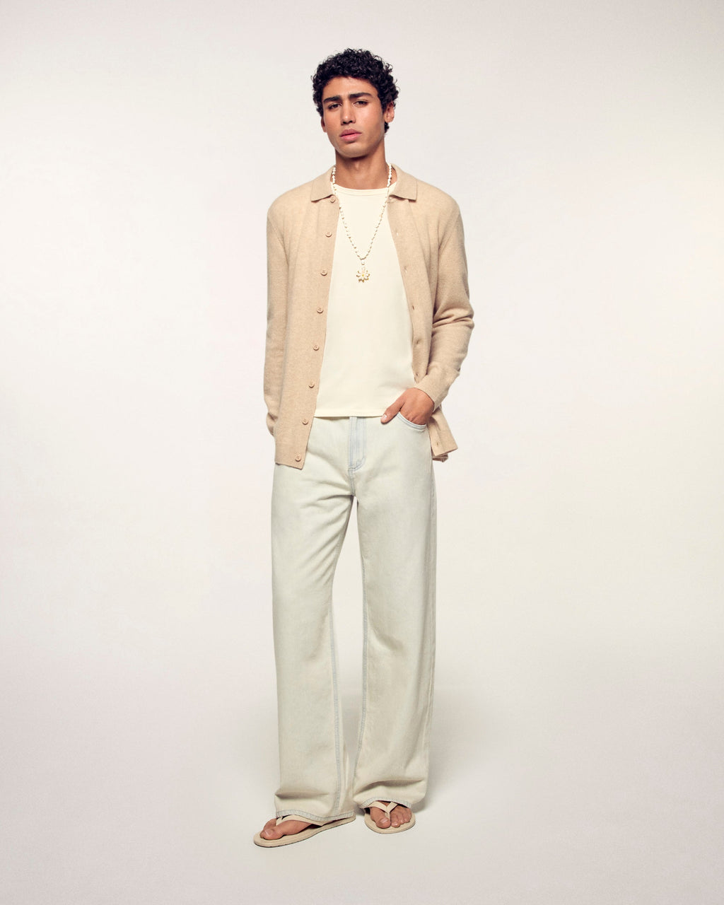 Chemise Manches Longues - Beige Chiné
