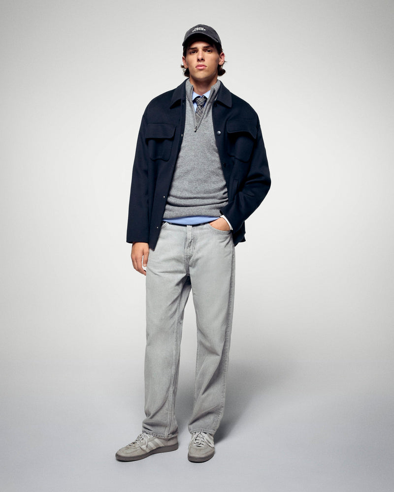 Trucker Neck Sweater - Dark Heather Grey - Men's