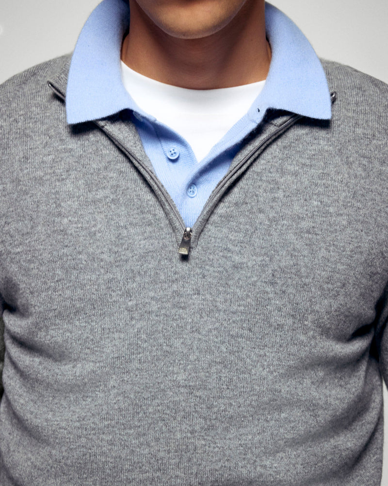 Trucker Neck Sweater - Dark Heather Grey - Men's