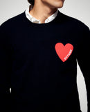 Pull Col Rond Coeur - Noir - Homme