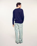 Pull Col Rond Coeur - Navy