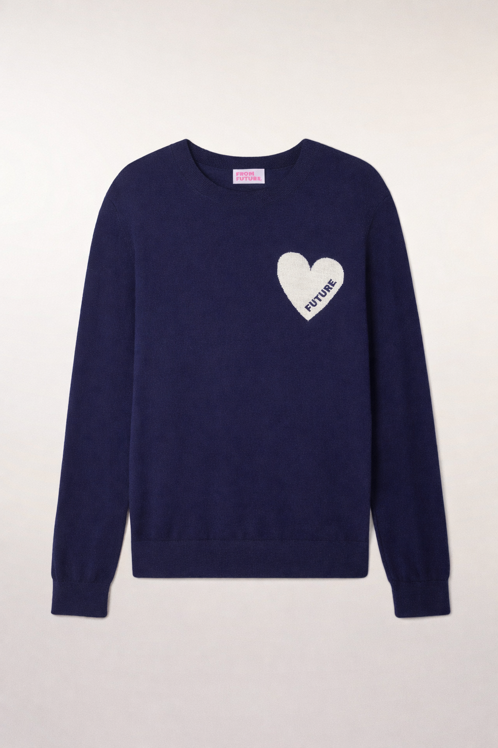 Pull Col Rond Coeur - Navy