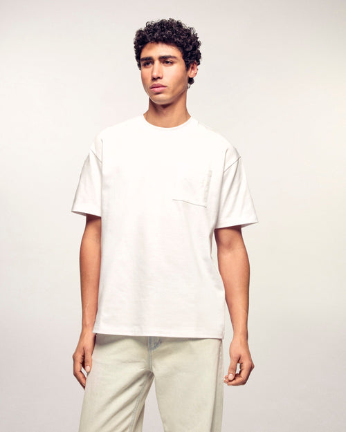 Camiseta De Cuello Redondo Con Bolsillo
