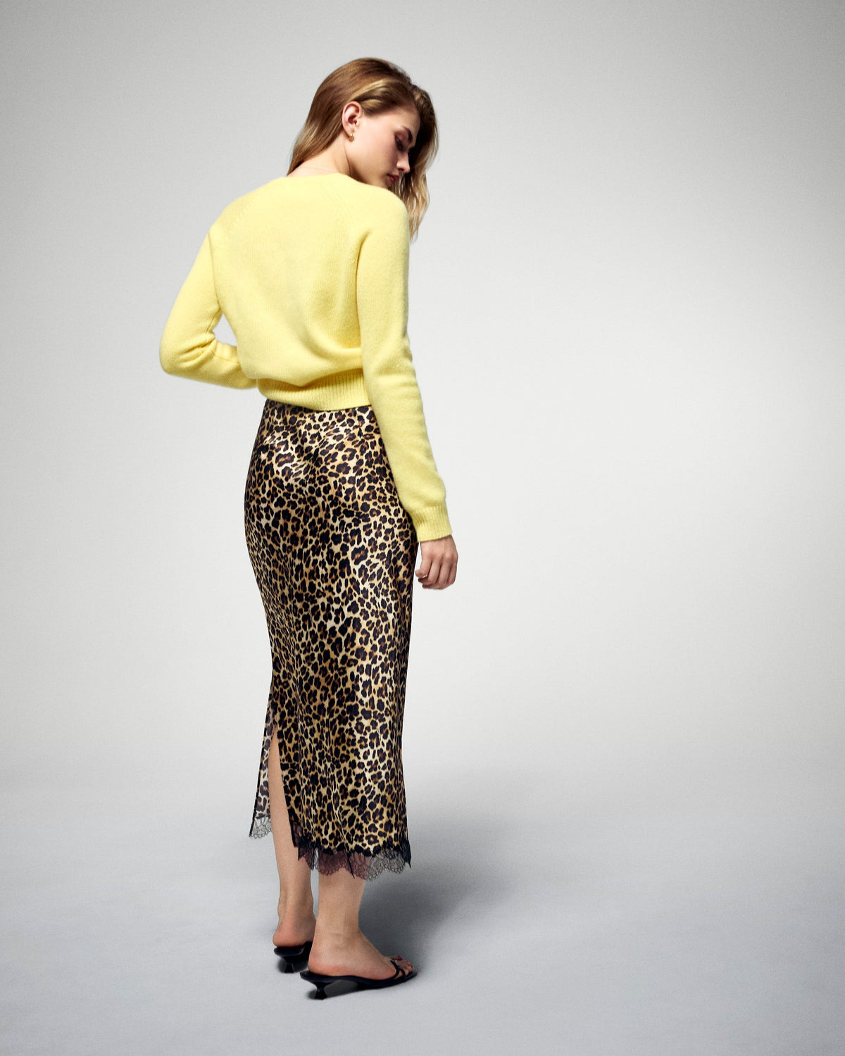 Falda midi - Winter Leopard - Mujer