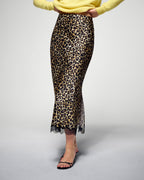 Falda midi - Winter Leopard - Mujer