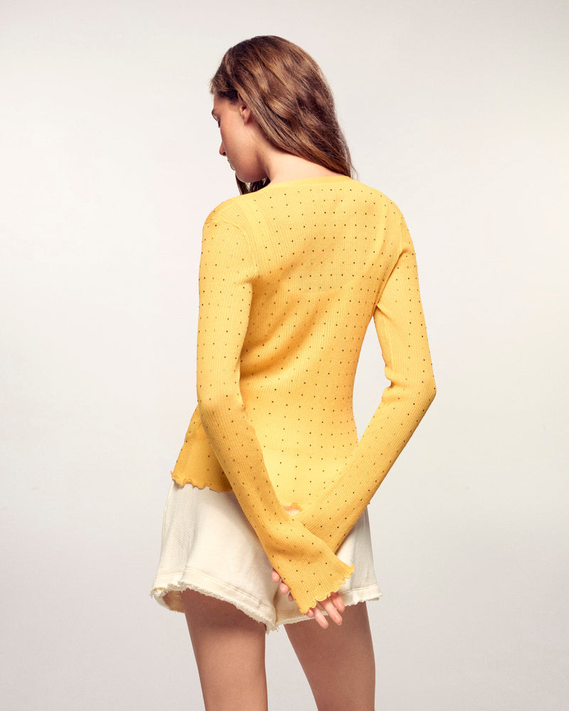 Pull Cardigan À Strass