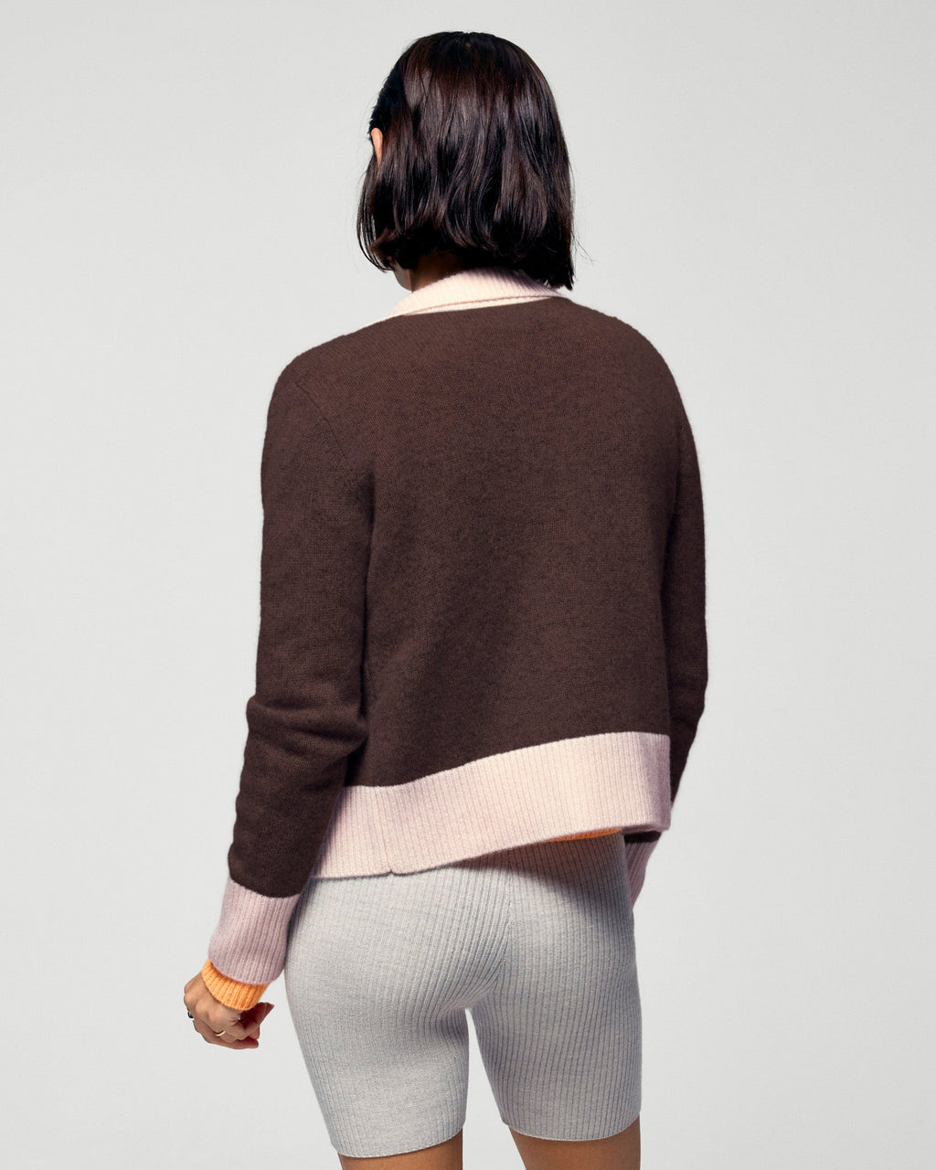 Cardigan Bordi a Contrasto - Chocolat - Donna