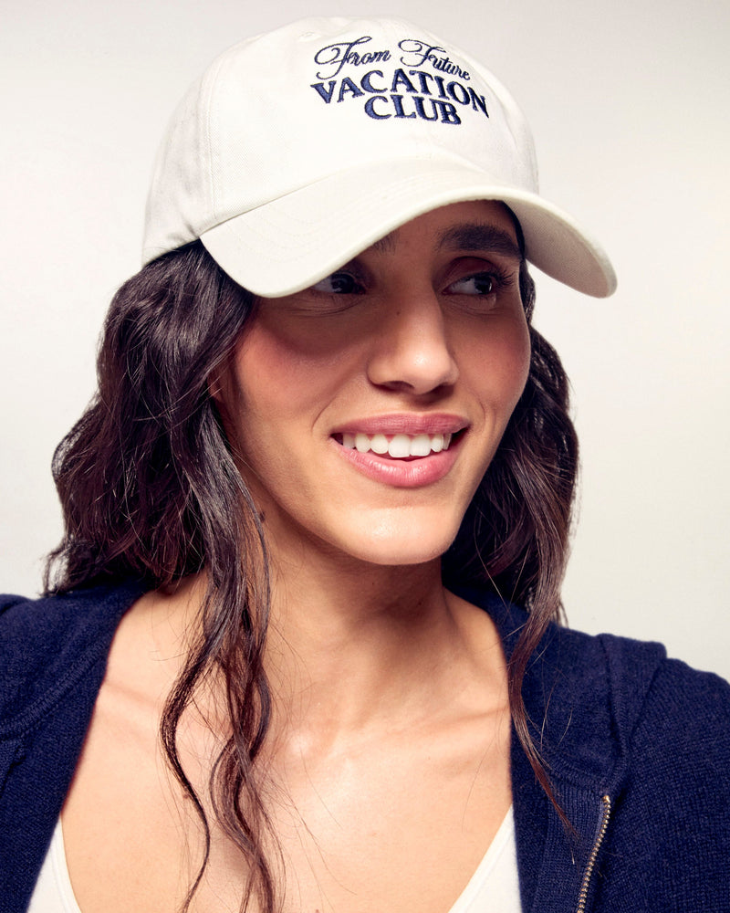 Casquette à Broderies "Vacation Club" - Ecru