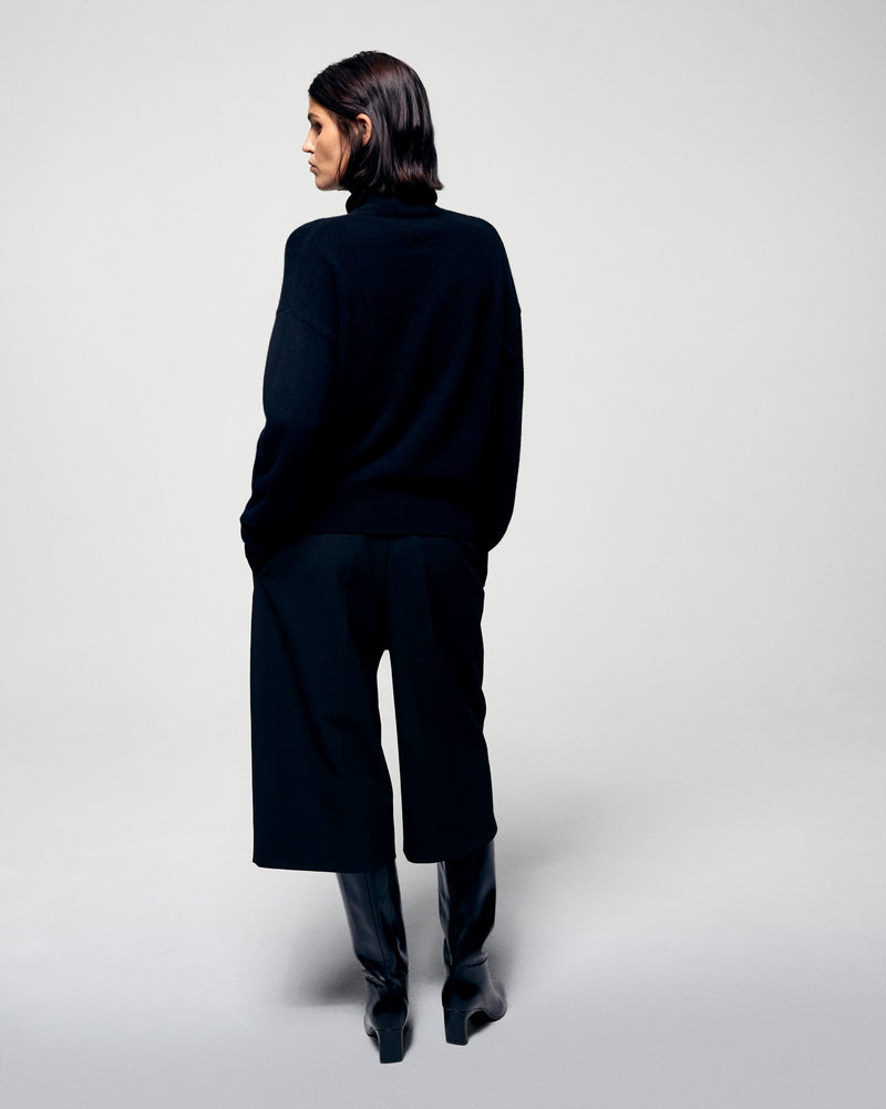 Pull Col Roulé - Noir - Femme