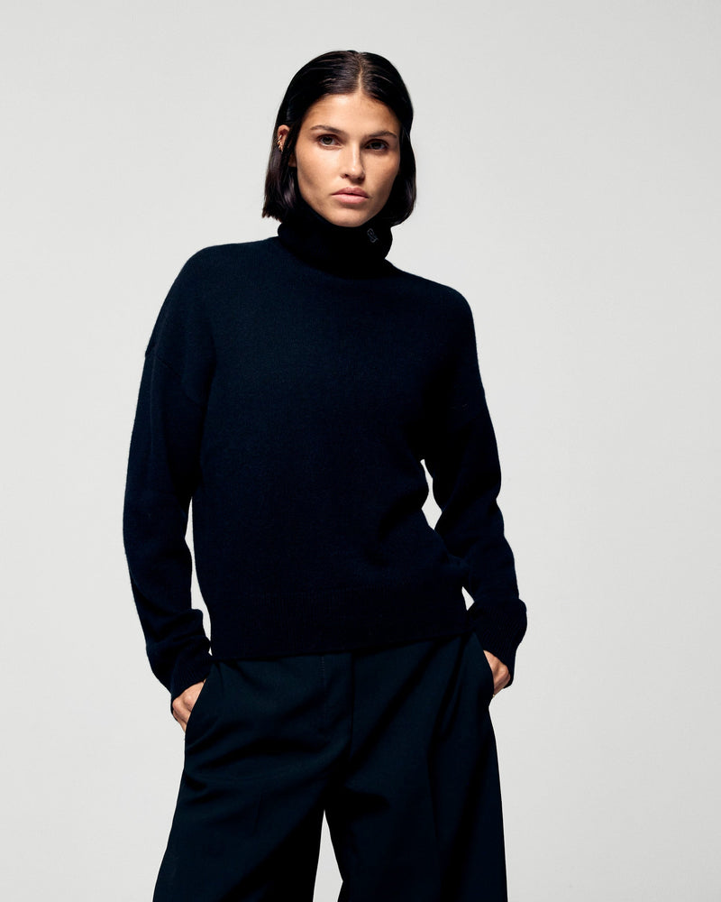 Pull Col Roulé - Noir - Femme