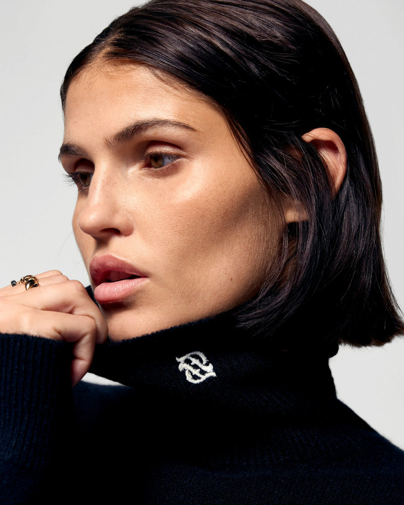 Pull Col Roulé - Noir - Femme