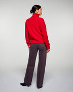 Pull Col Roulé - Hot Red - Femme