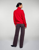 Pull Col Roulé - Hot Red - Femme