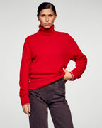 Pull Col Roulé - Hot Red - Femme